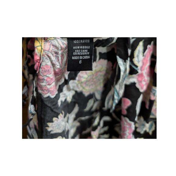 Lane Bryant Top Shirt Blouse Plus Size 38/40 7 X 3/4 Sleeve Black White Red Blue - Picture 4 of 6